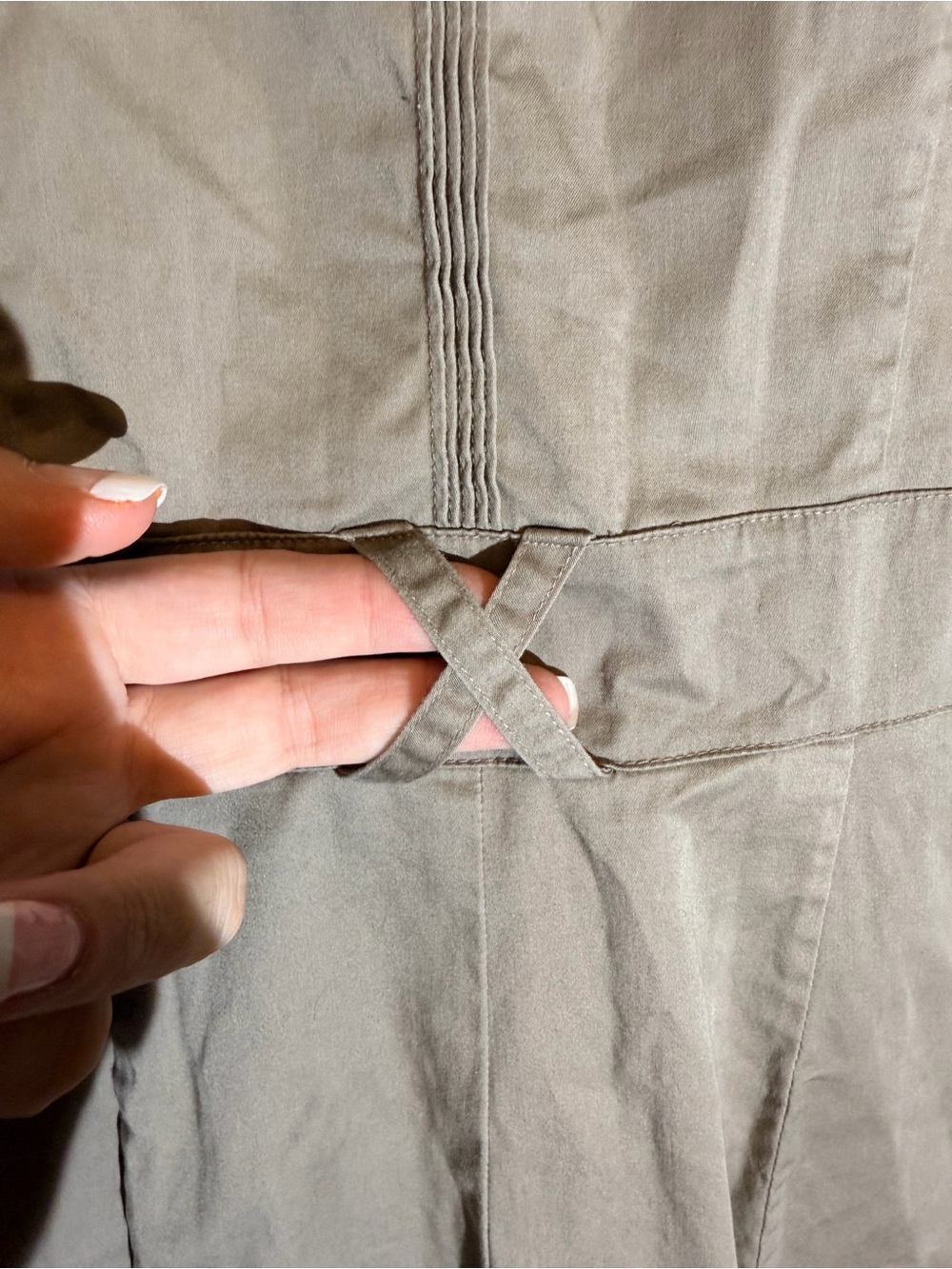 90s H&M Khaki Button-Front Mini Dress - Picture 10 of 14